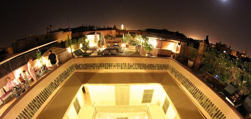 Rooftop terrace of Riad Vendôme Marrakech — corporate dinner seminar setting